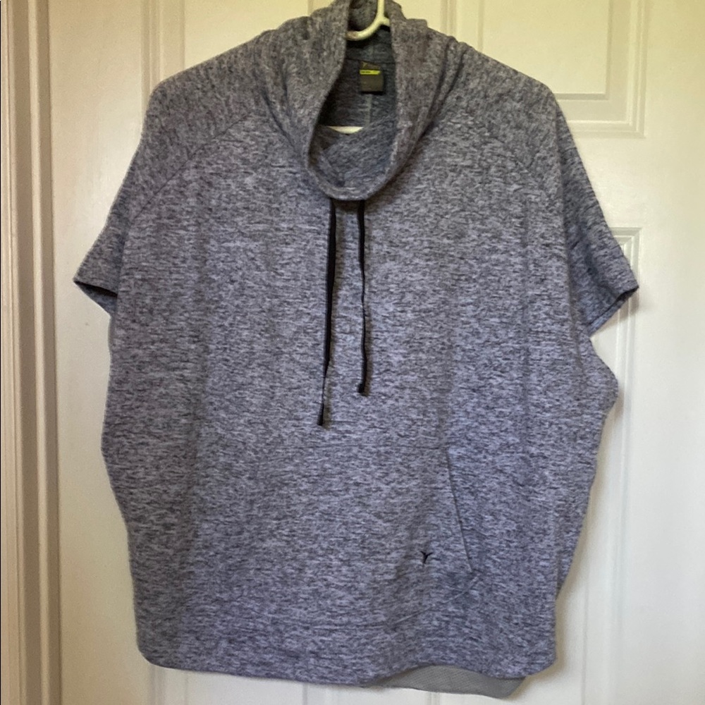 Gray Cowl Neck Short Sleeve Top
